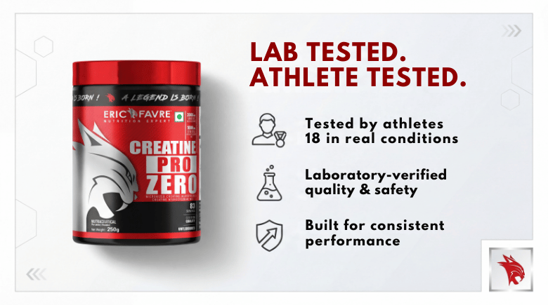 Eric Favre Creatine Pro Zero - Lab Tested and Athlete Tested for Consistent Performance